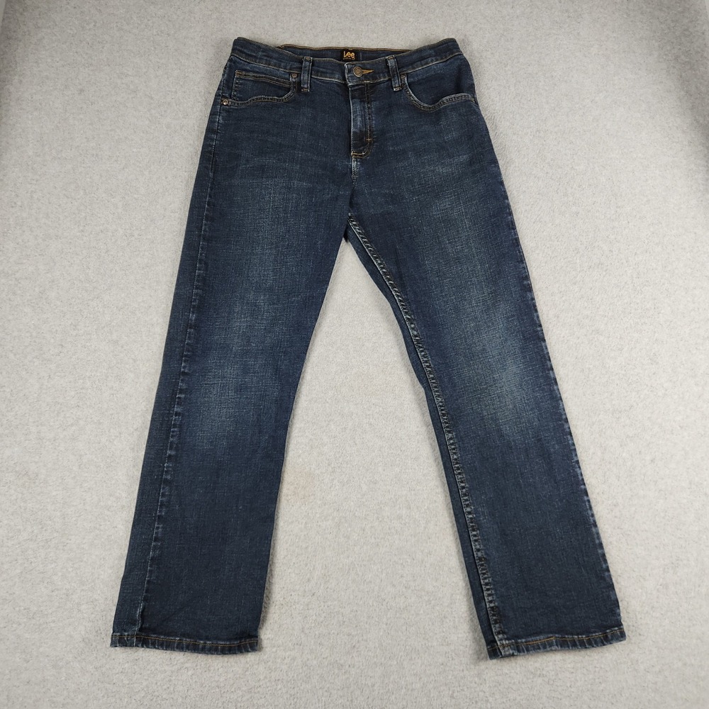 Lee Jeans Boys 16 Husky Blue Denim Stretch Regular Fit Straight Leg Streetwear